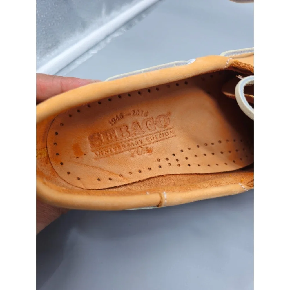 Sebago Dockside Boat Mocs Womens 9 M Orange Leather Loafer Shoes Anniversary Ed.